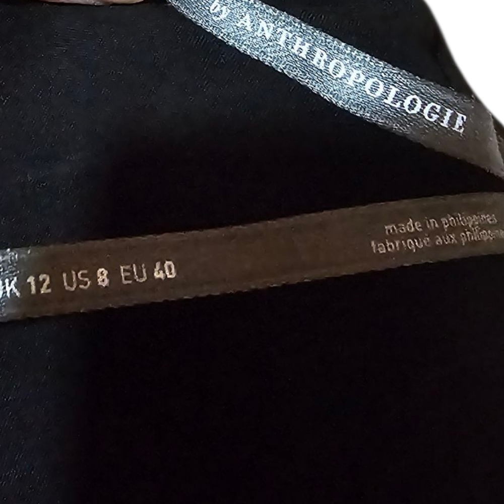 Anthropologie Black Faux Leather‎ Dress Size 8 - Picture 5 of 7